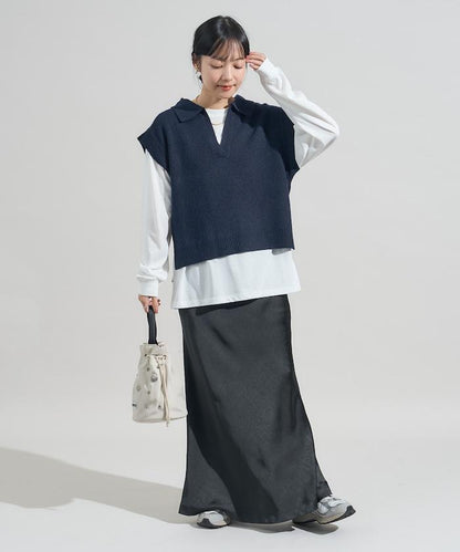 【套裝商品】V領針織背心套裝 含顏色