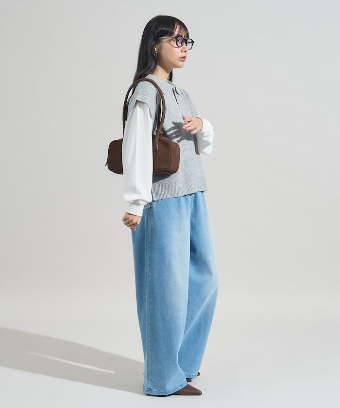 【套裝商品】V領針織背心套裝 含顏色