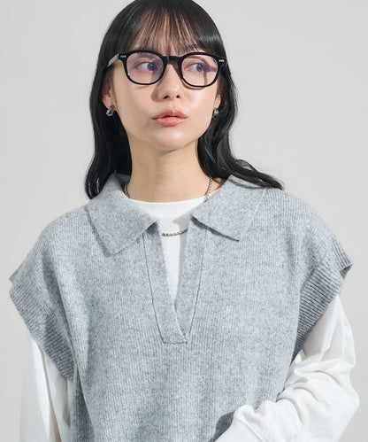 【套裝商品】V領針織背心套裝 含顏色