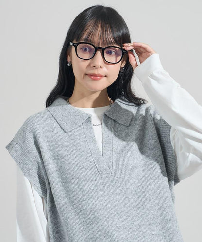 【套裝商品】V領針織背心套裝 含顏色