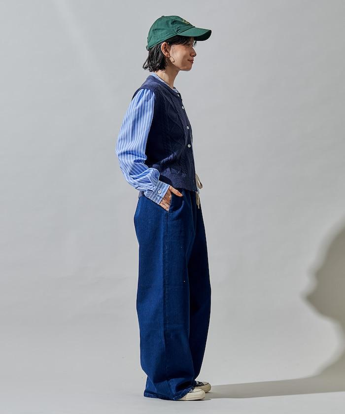 ＜有小個子尺碼＞加絨水洗牛仔休閒褲