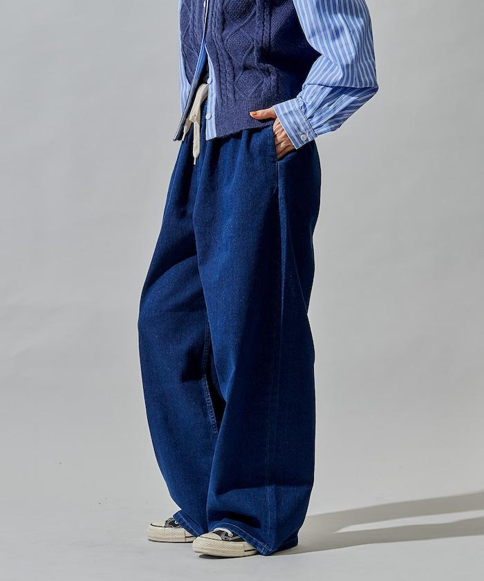 ＜有小個子尺碼＞加絨水洗牛仔休閒褲