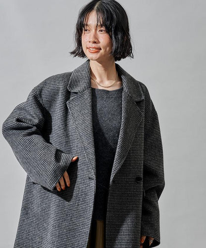 羊毛混紡雙面短外套