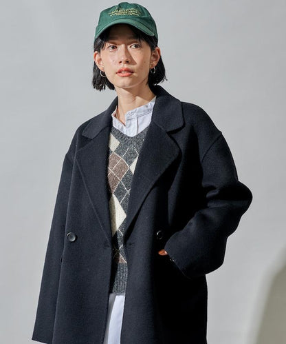 羊毛混紡雙面短外套