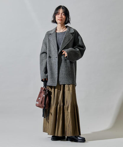 羊毛混紡雙面短外套