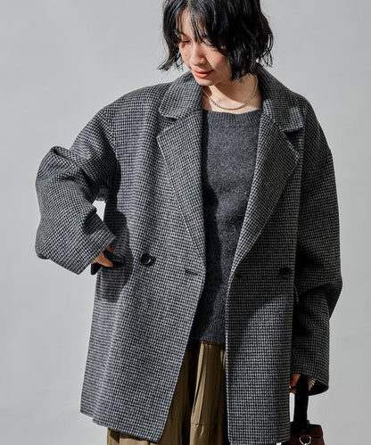 羊毛混紡雙面短外套