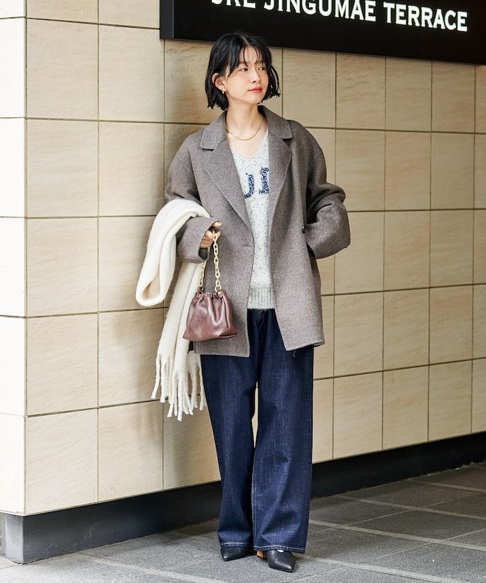 羊毛混紡雙面短外套