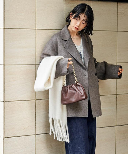 羊毛混紡雙面短外套