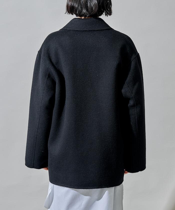 羊毛混紡雙面短外套