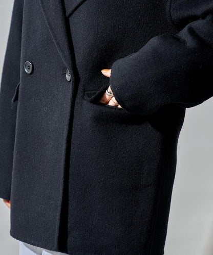 羊毛混紡雙面短外套