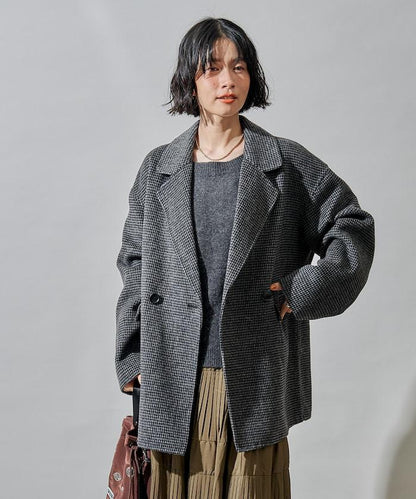 羊毛混紡雙面短外套