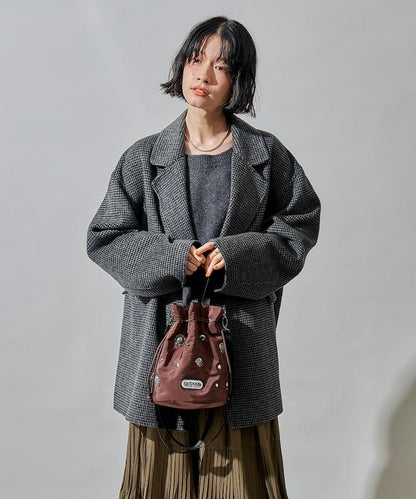 羊毛混紡雙面短外套