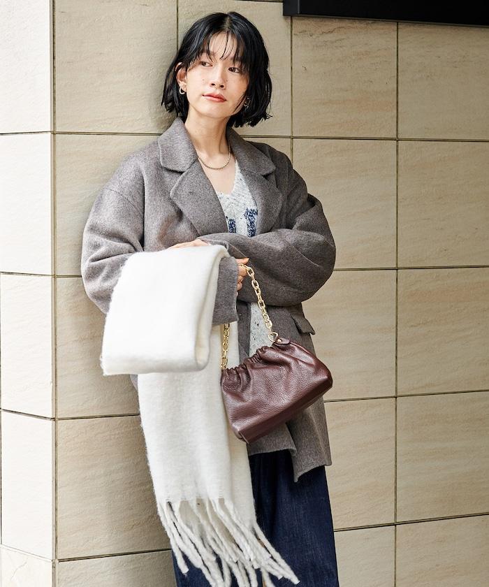 羊毛混紡雙面短外套