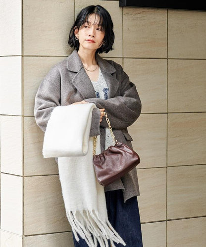 羊毛混紡雙面短外套