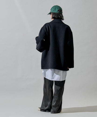 羊毛混紡雙面短外套