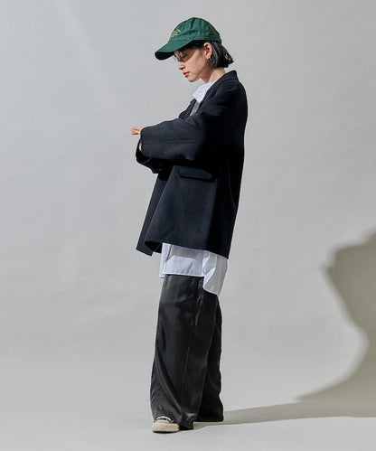 羊毛混紡雙面短外套