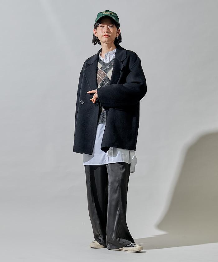 羊毛混紡雙面短外套