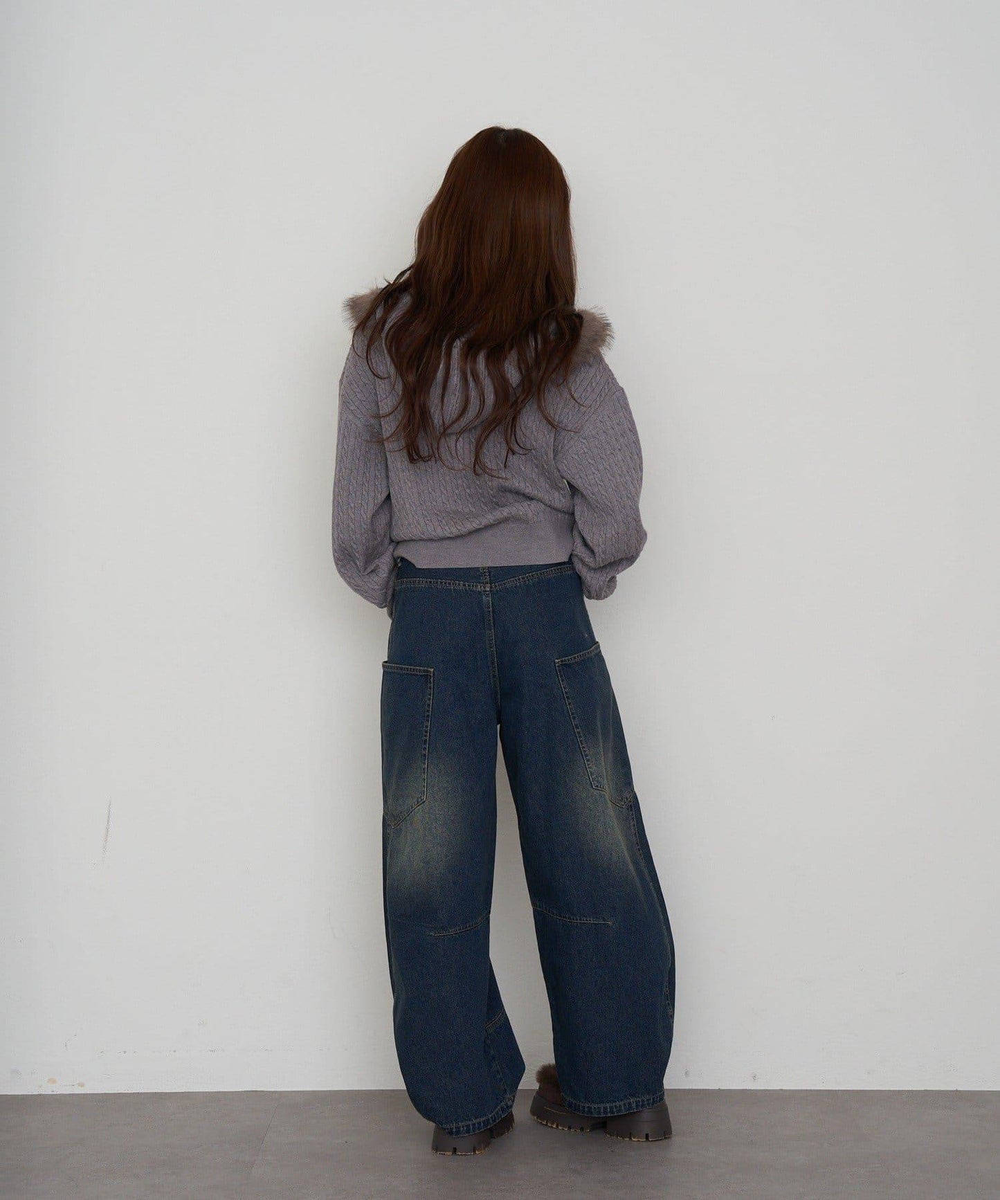 拼接設計牛仔褲