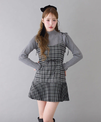 袖釦裝飾高領針織衫