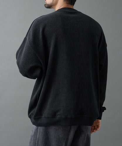 剪裁燈芯絨圓領衫