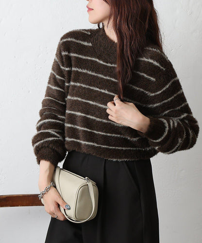 毛圈條紋針織套頭衫