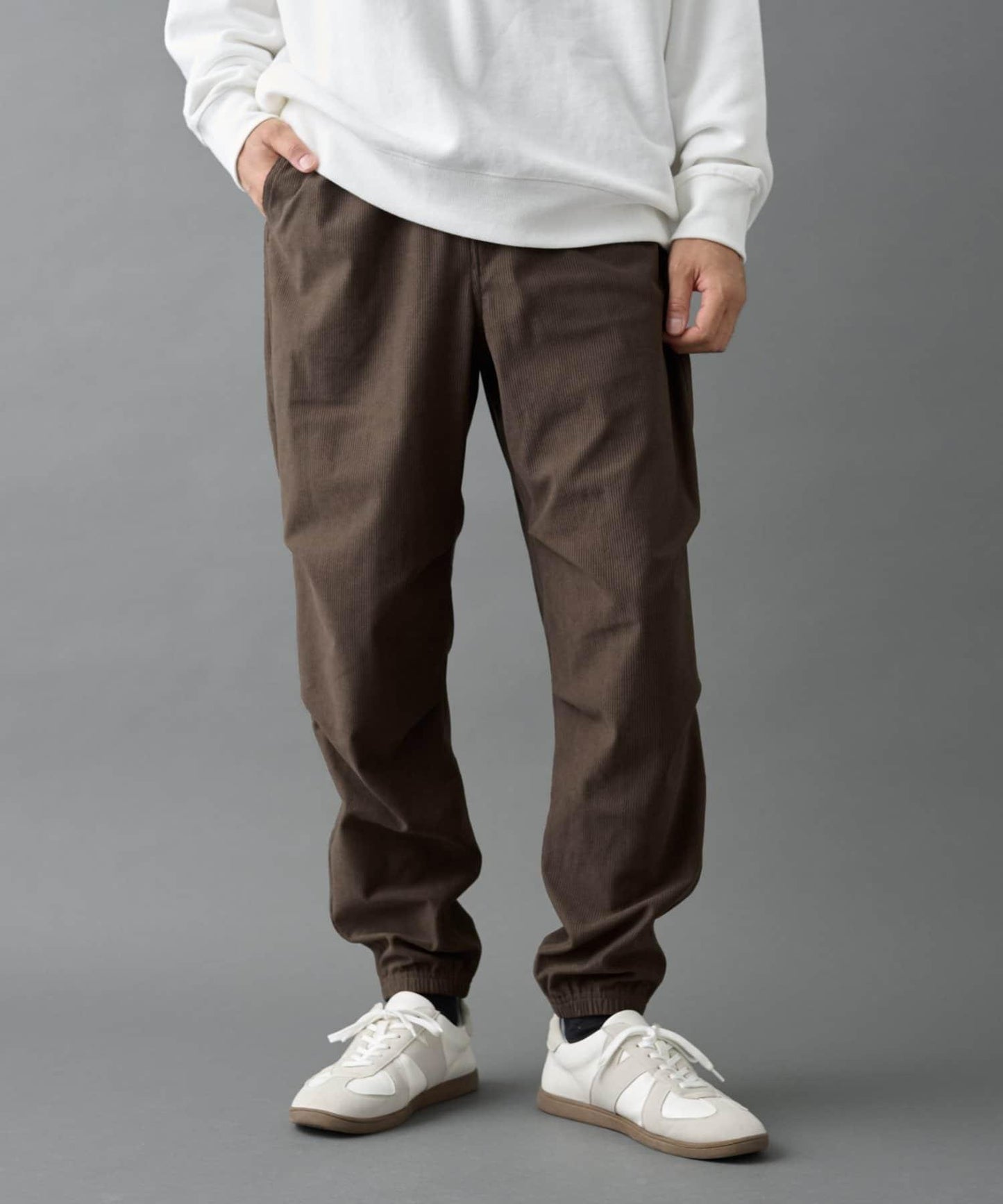 彈力燈芯絨束腳褲