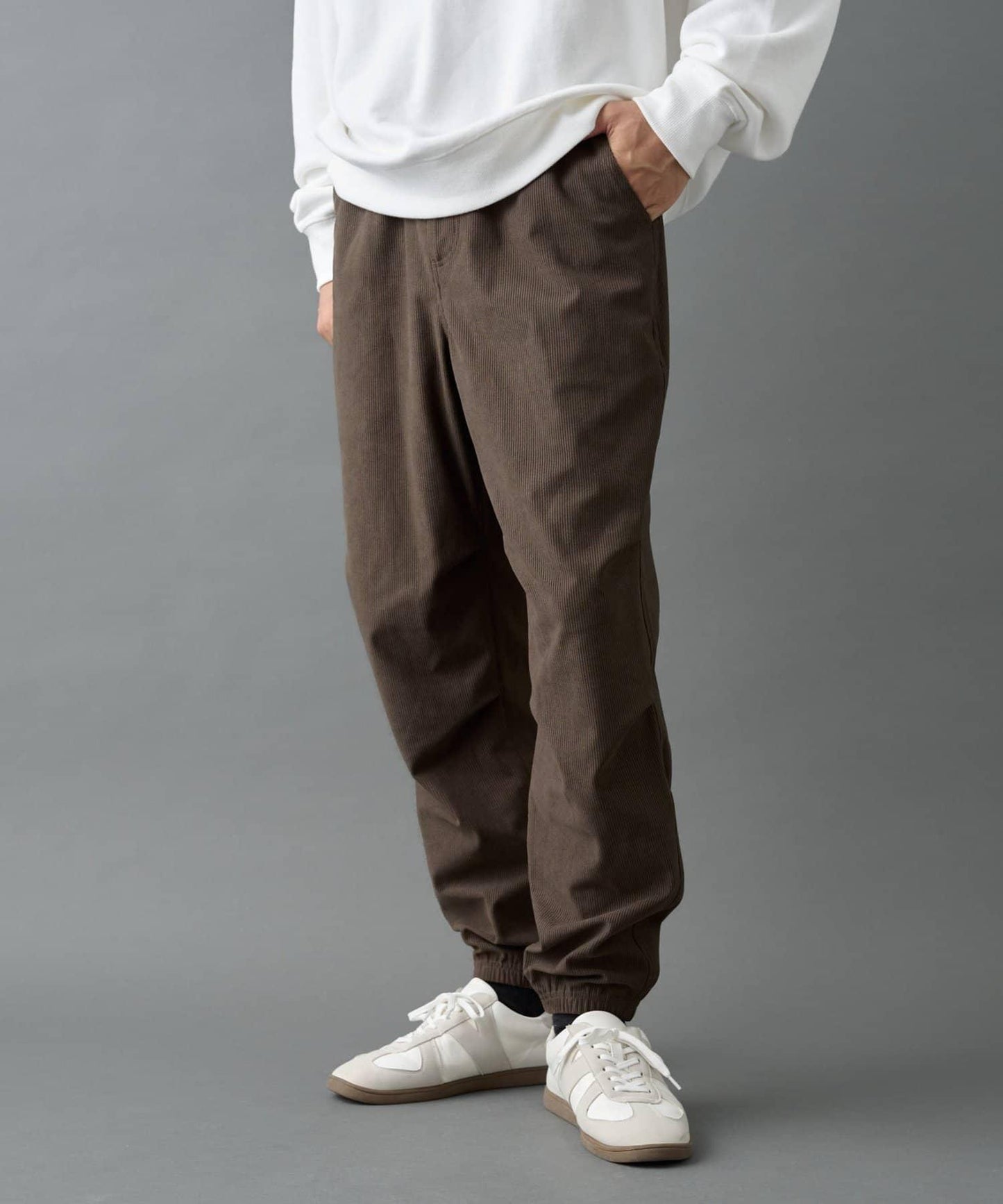 彈力燈芯絨束腳褲