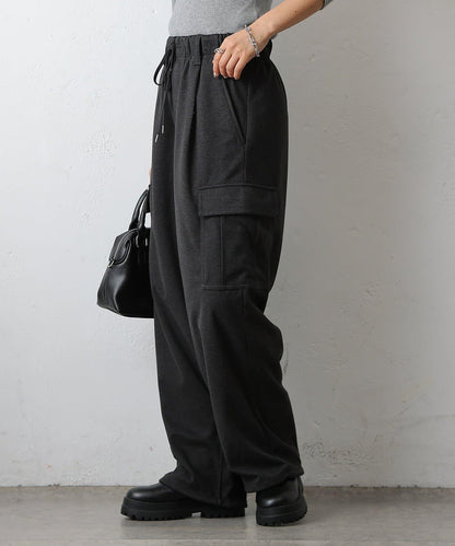 羊毛感針織工裝褲