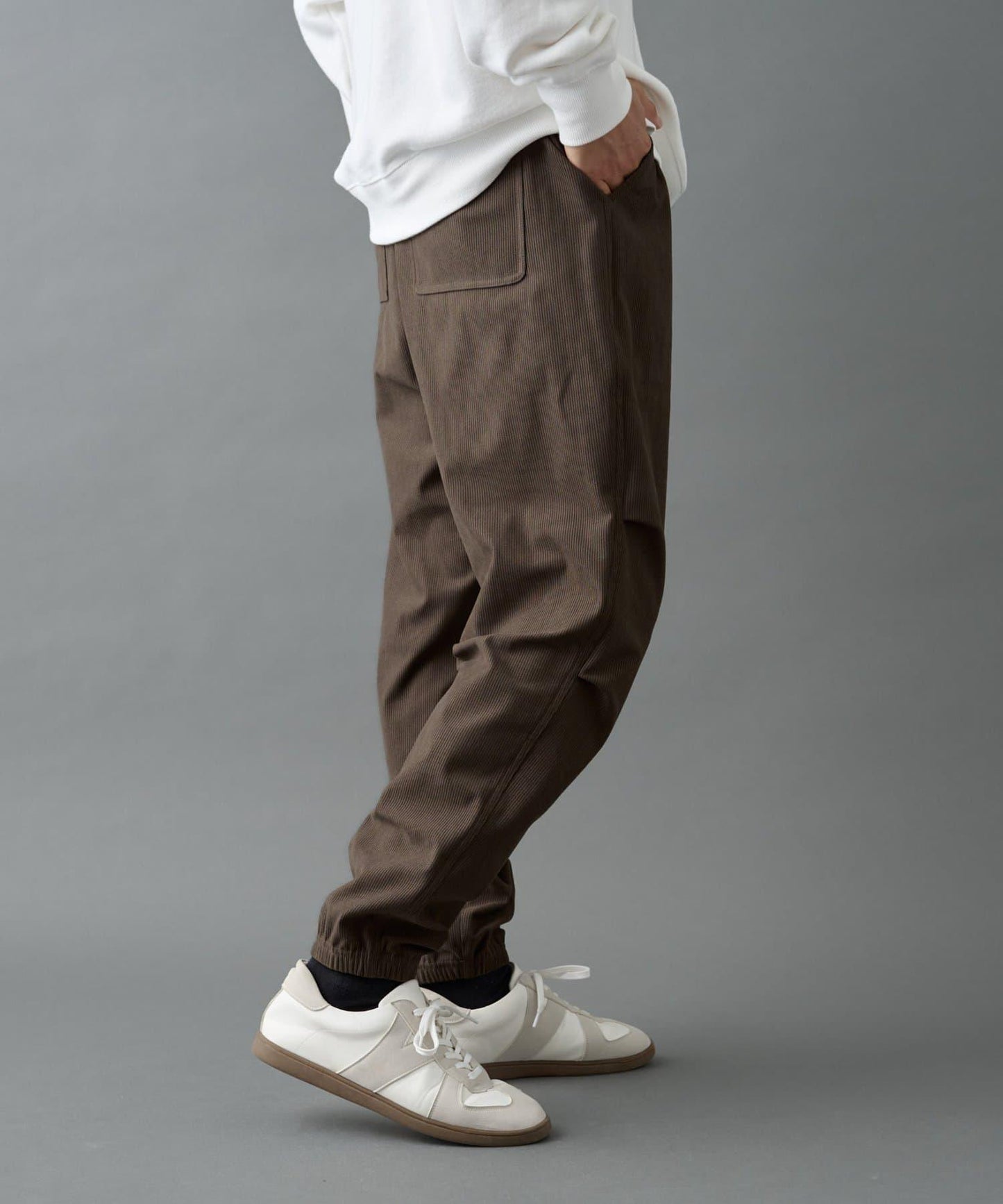 彈力燈芯絨束腳褲