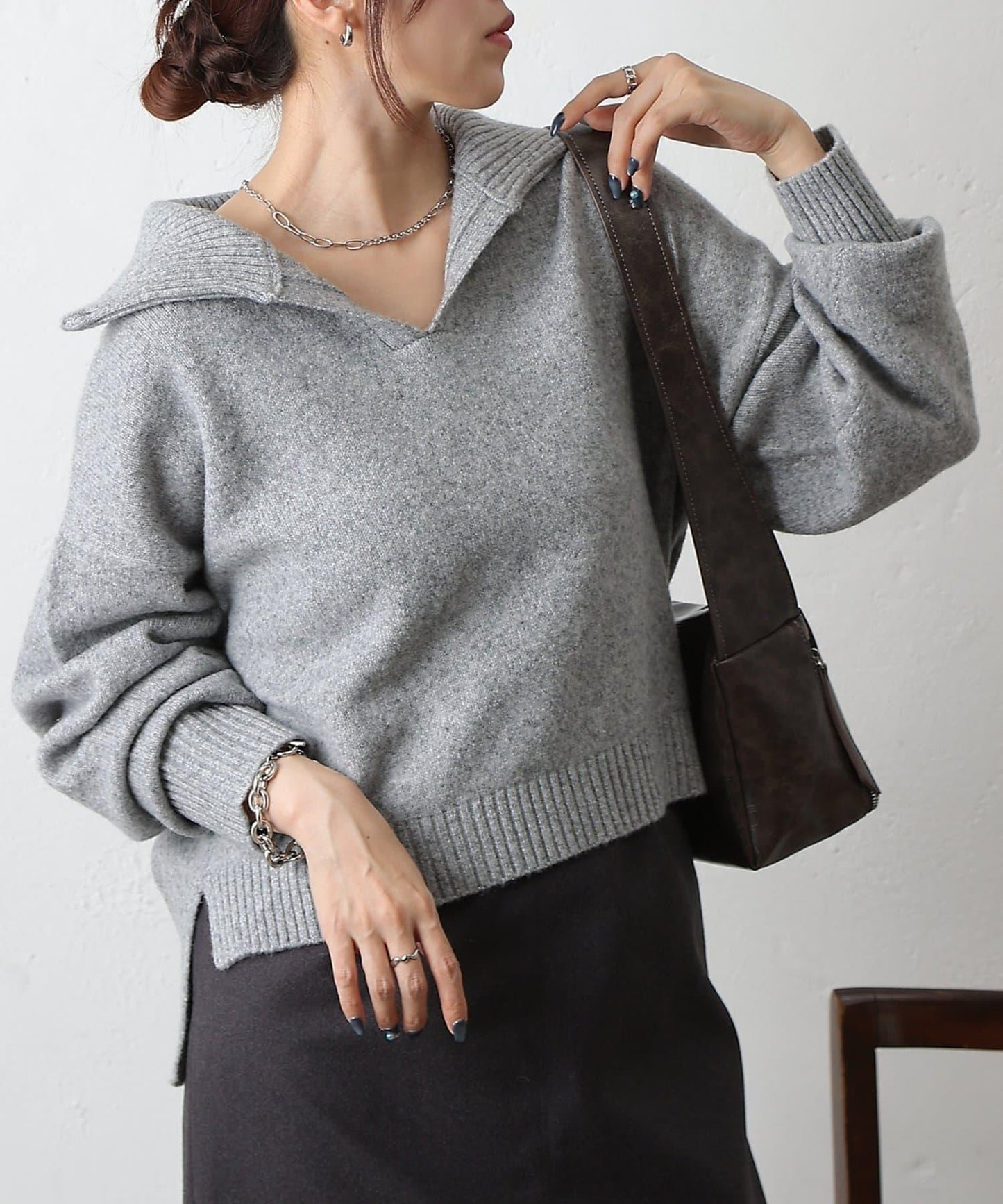 柔軟帶領開襟襯衫