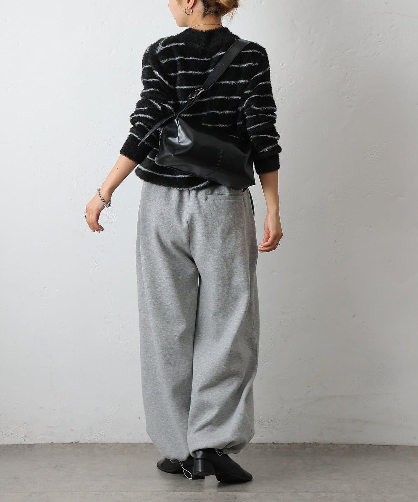 毛圈條紋針織套頭衫