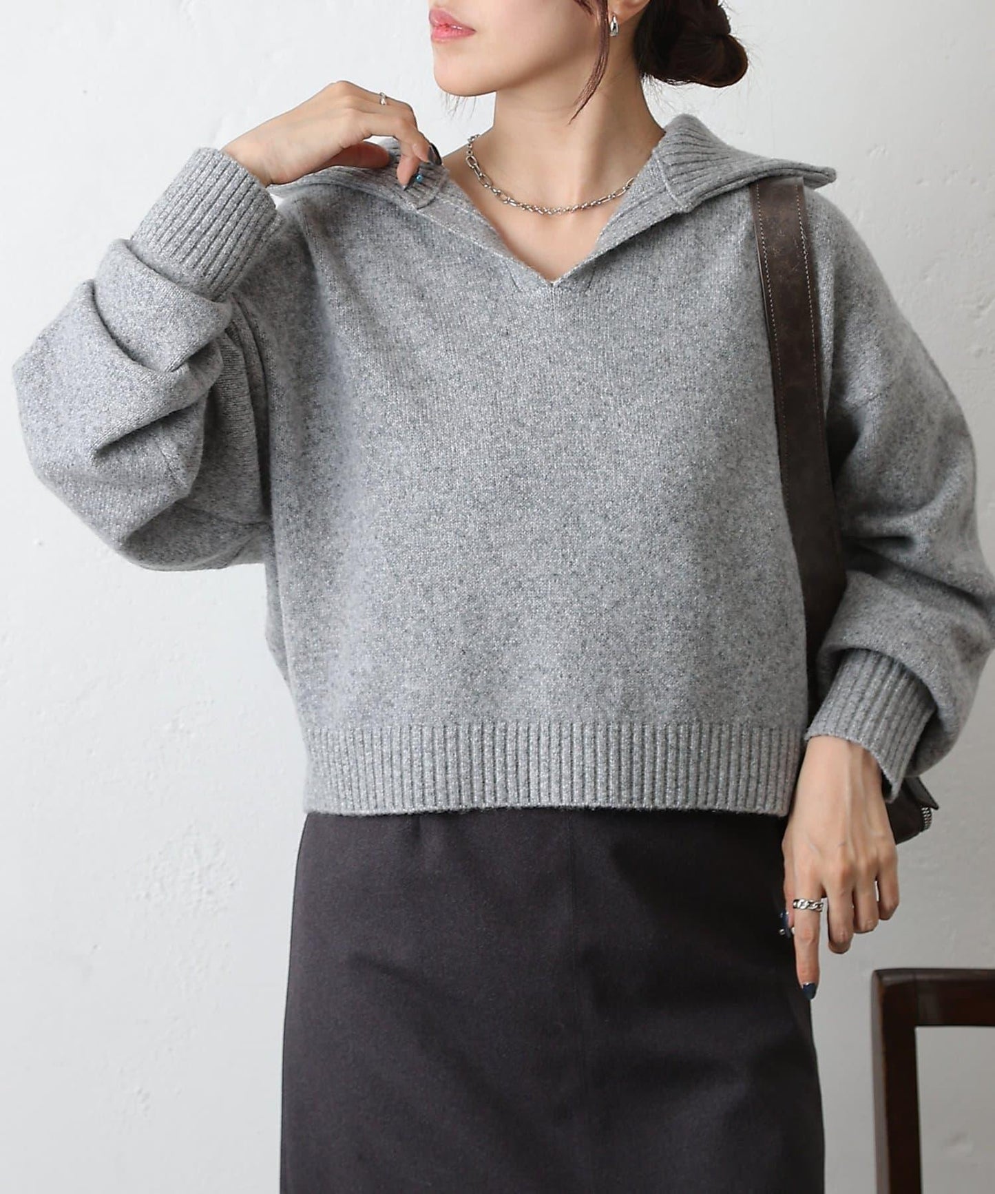 柔軟帶領開襟襯衫