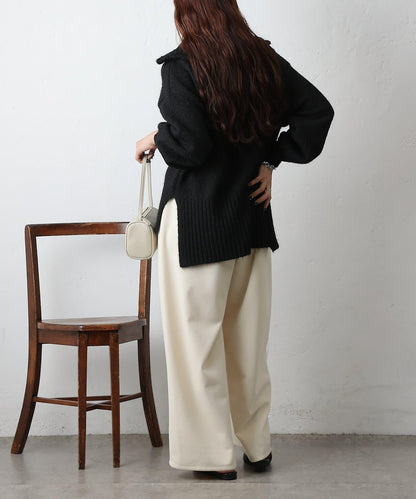 羊駝絨感半拉鍊套頭衫