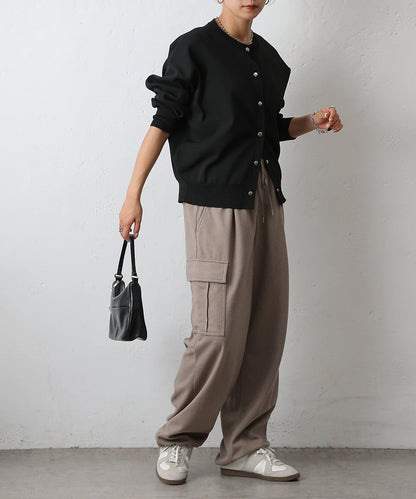 羊毛感針織工裝褲