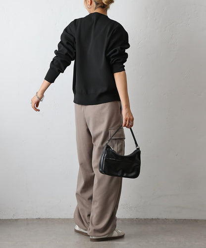 羊毛感針織工裝褲