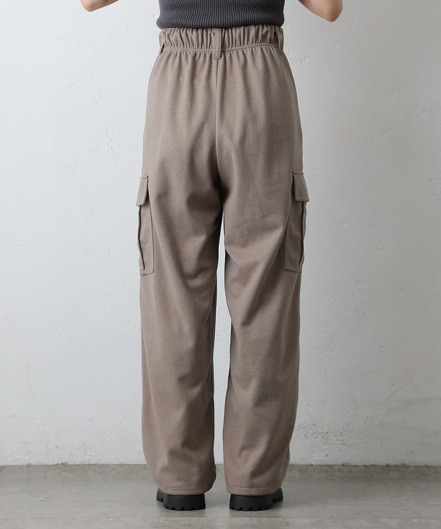 羊毛感針織工裝褲