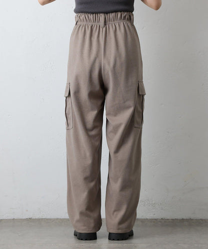 羊毛感針織工裝褲