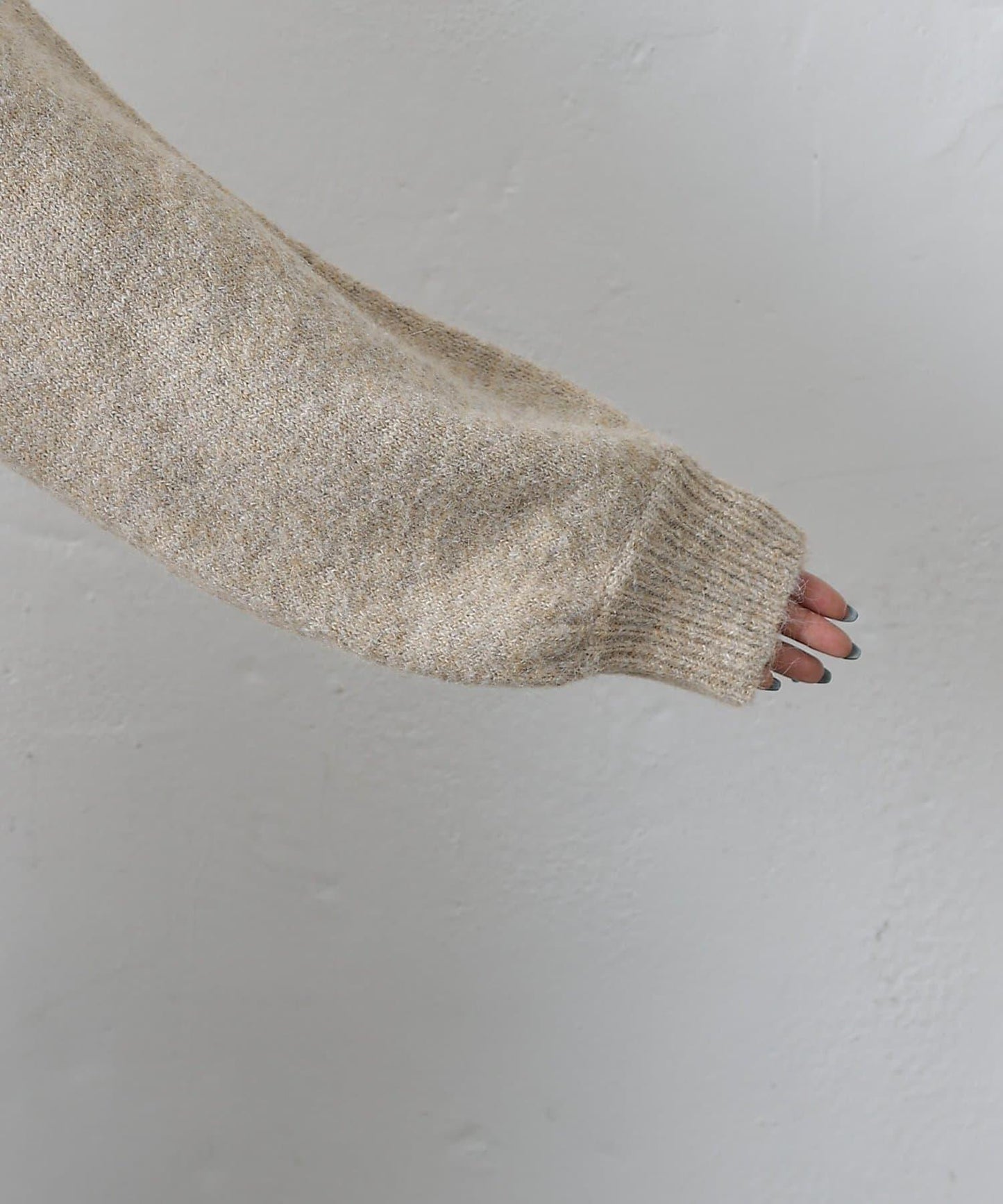 羊駝絨感半拉鍊套頭衫