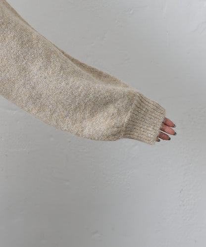 羊駝絨感半拉鍊套頭衫