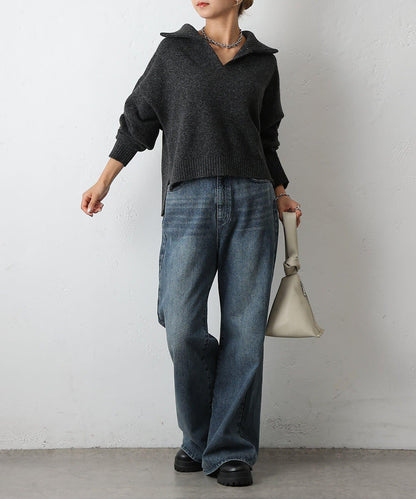 柔軟帶領開襟襯衫