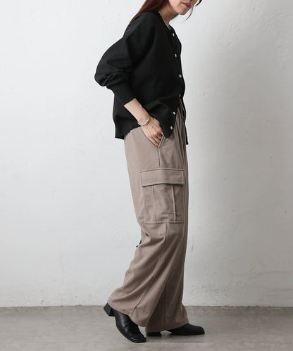 羊毛感針織工裝褲