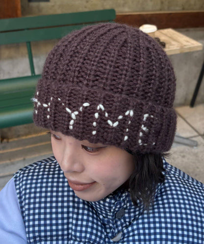 【UNISEX】刺繡logo針織帽