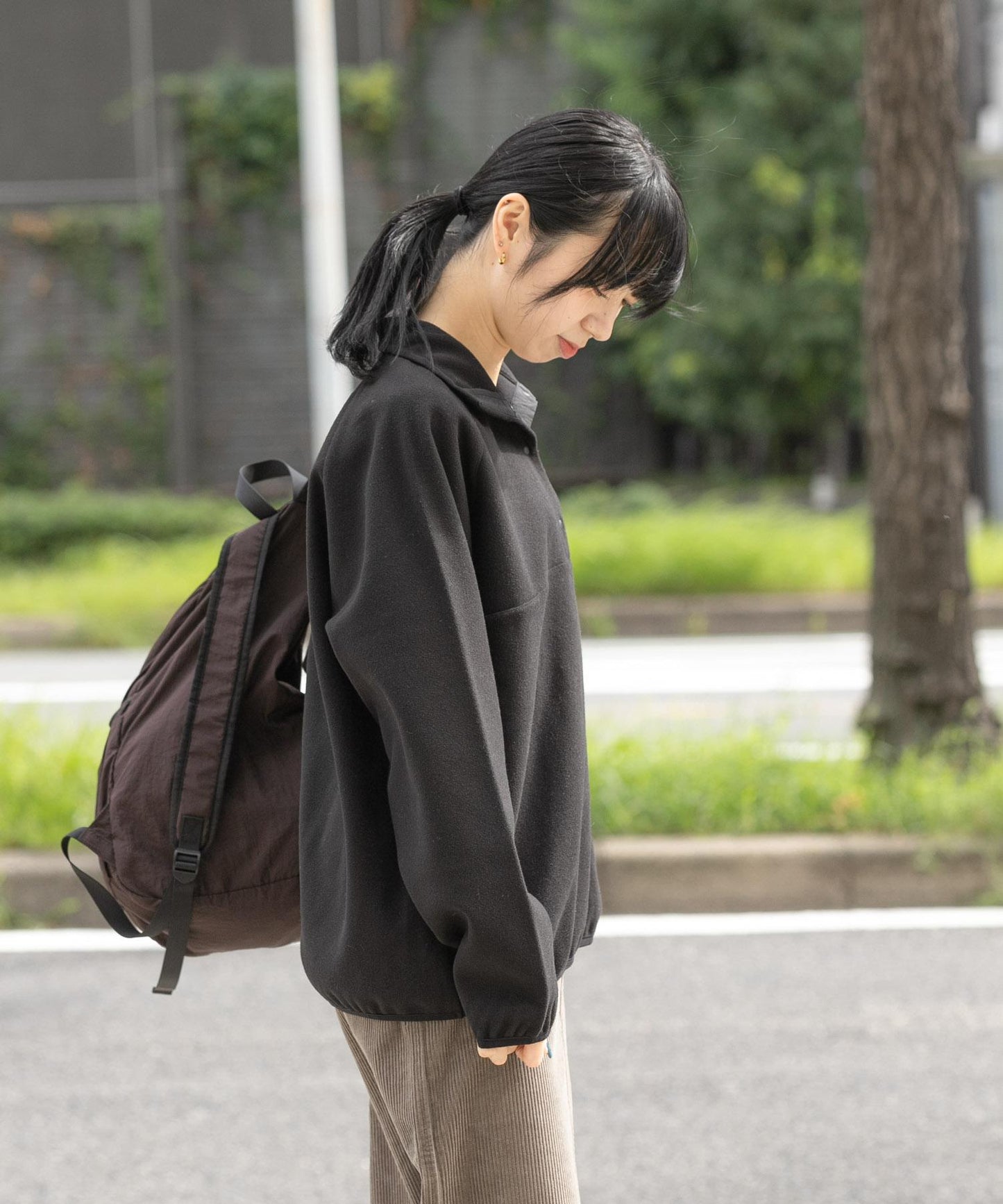加絨運動立領套頭衫