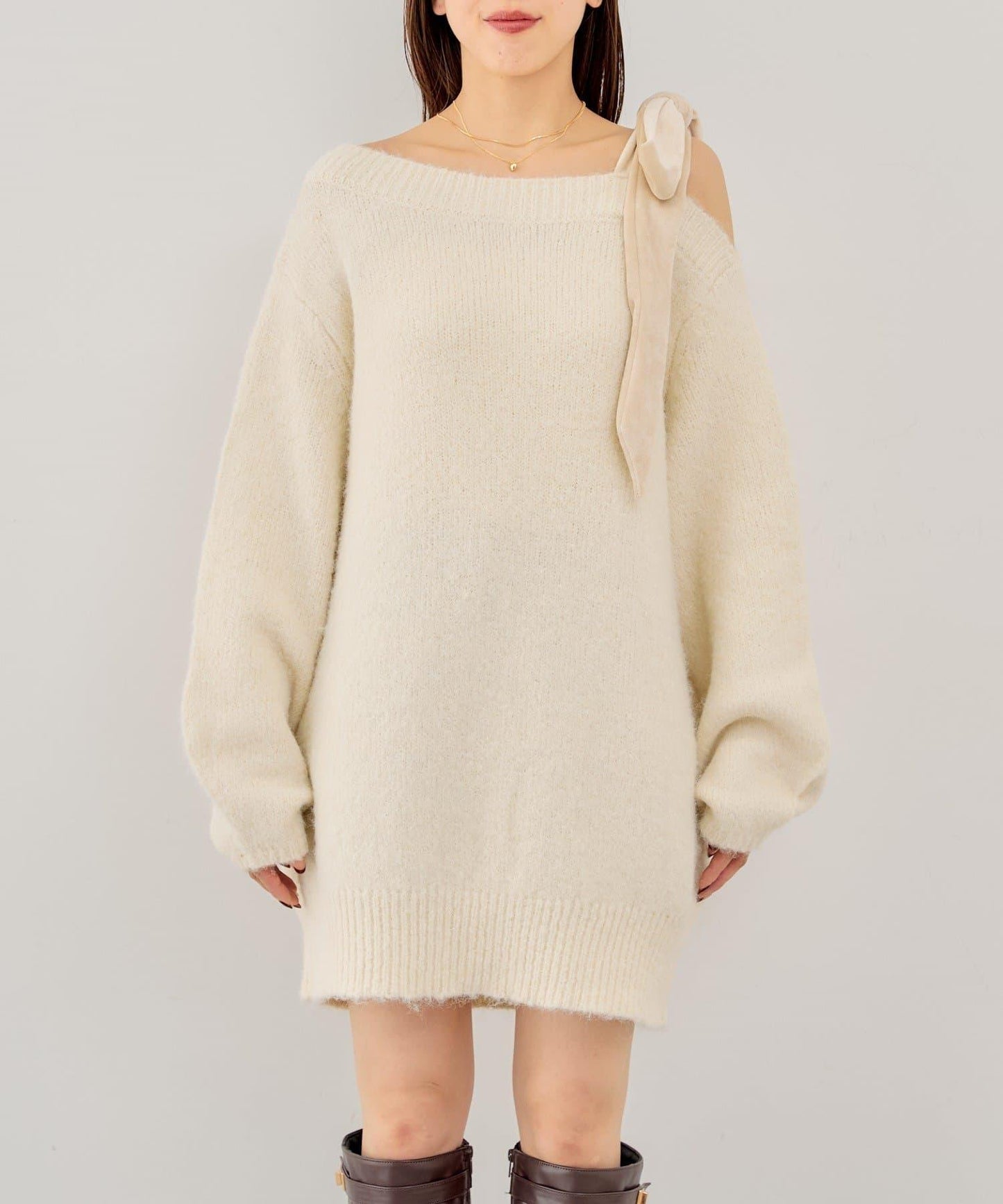 【復刻】天鵝絨蝴蝶結連帽連衣裙