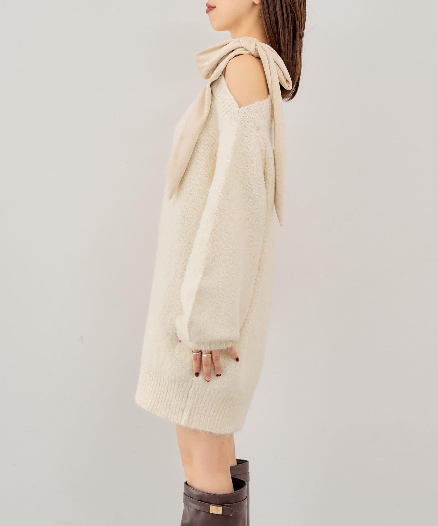 【復刻】天鵝絨蝴蝶結連帽連衣裙