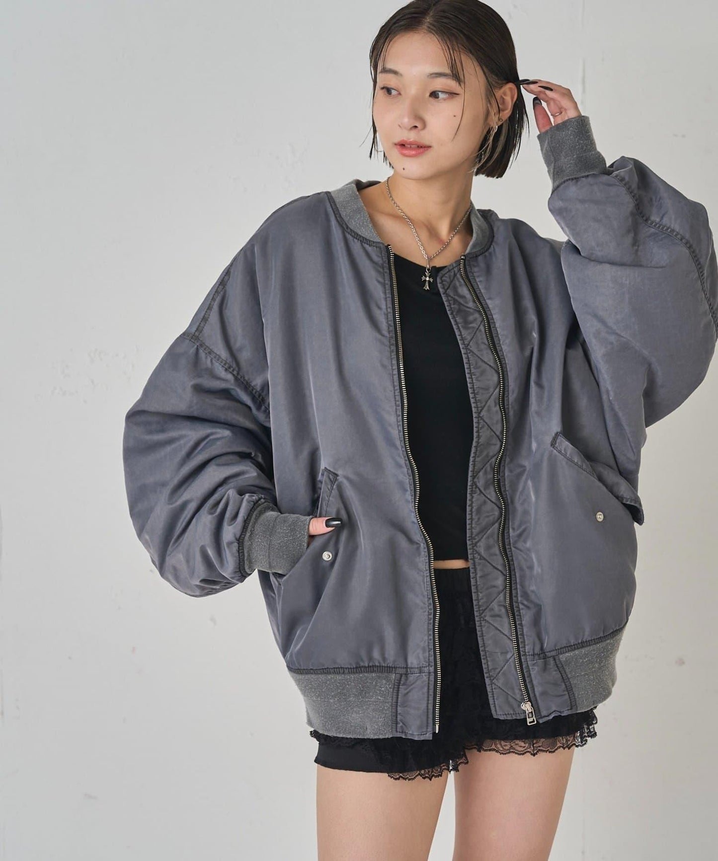 Sourcream酸奶色顏料工藝MA1夾克