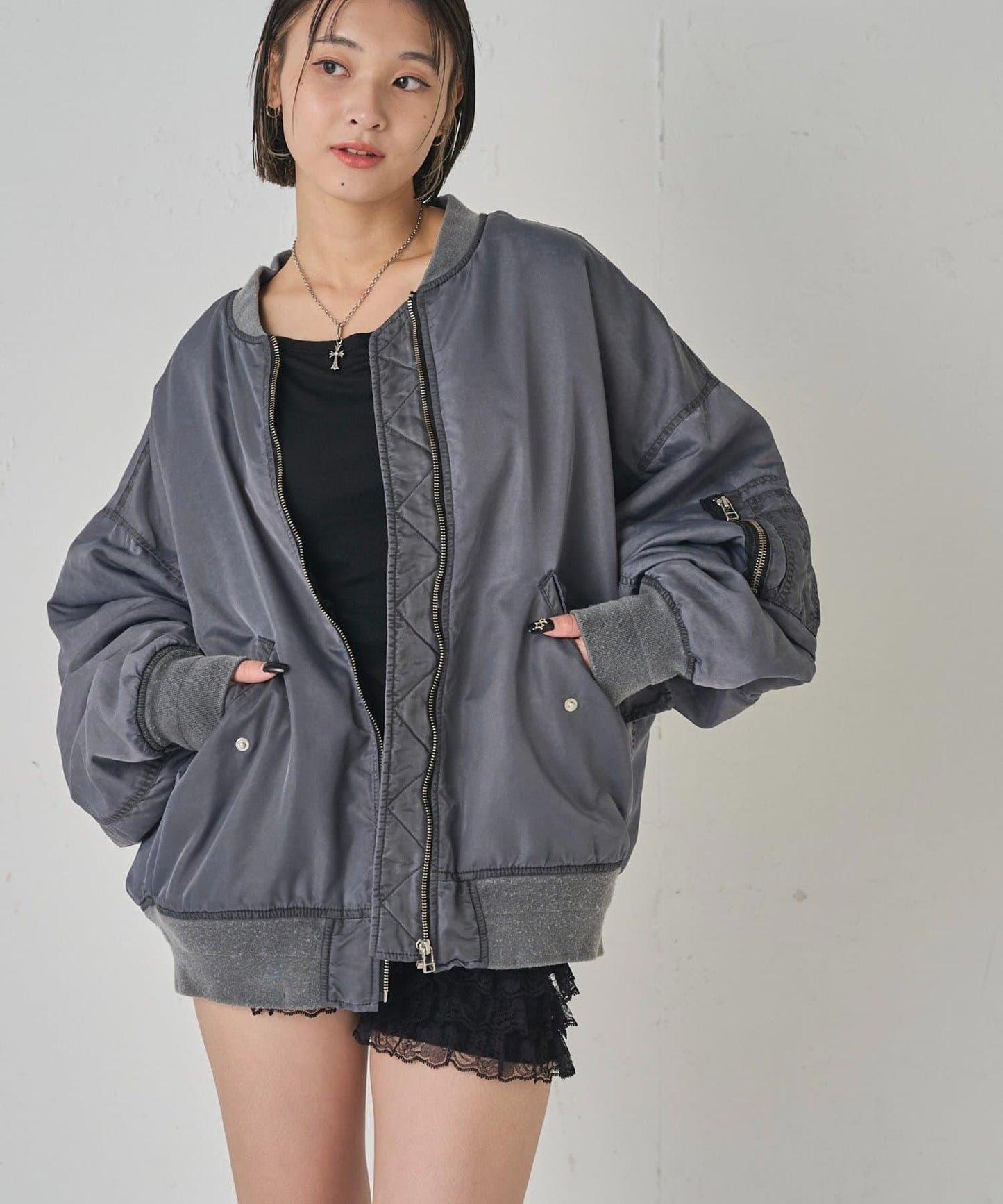 Sourcream酸奶色顏料工藝MA1夾克