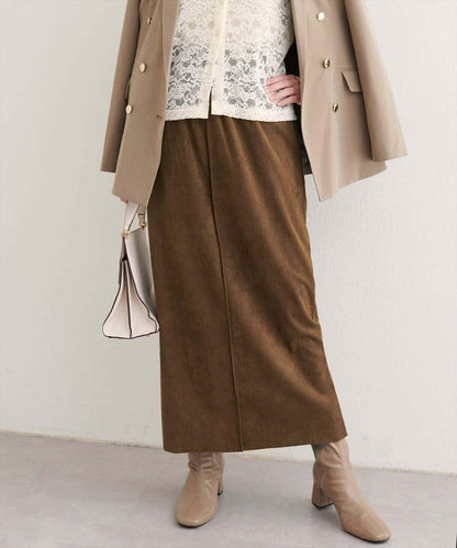 【natural couture】多穿法仿麂皮半身裙