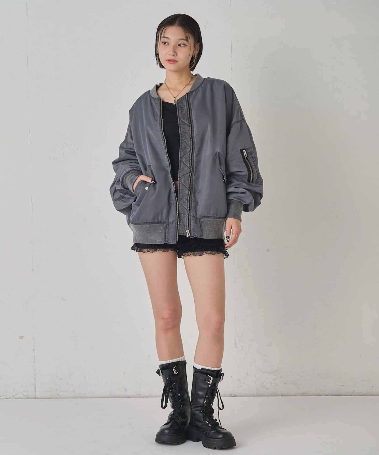 Sourcream酸奶色顏料工藝MA1夾克