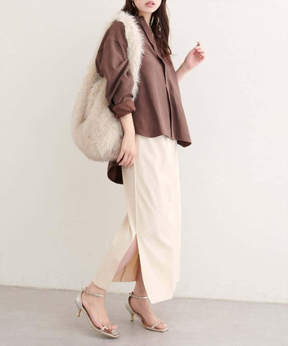 【natural couture】多穿法仿麂皮半身裙